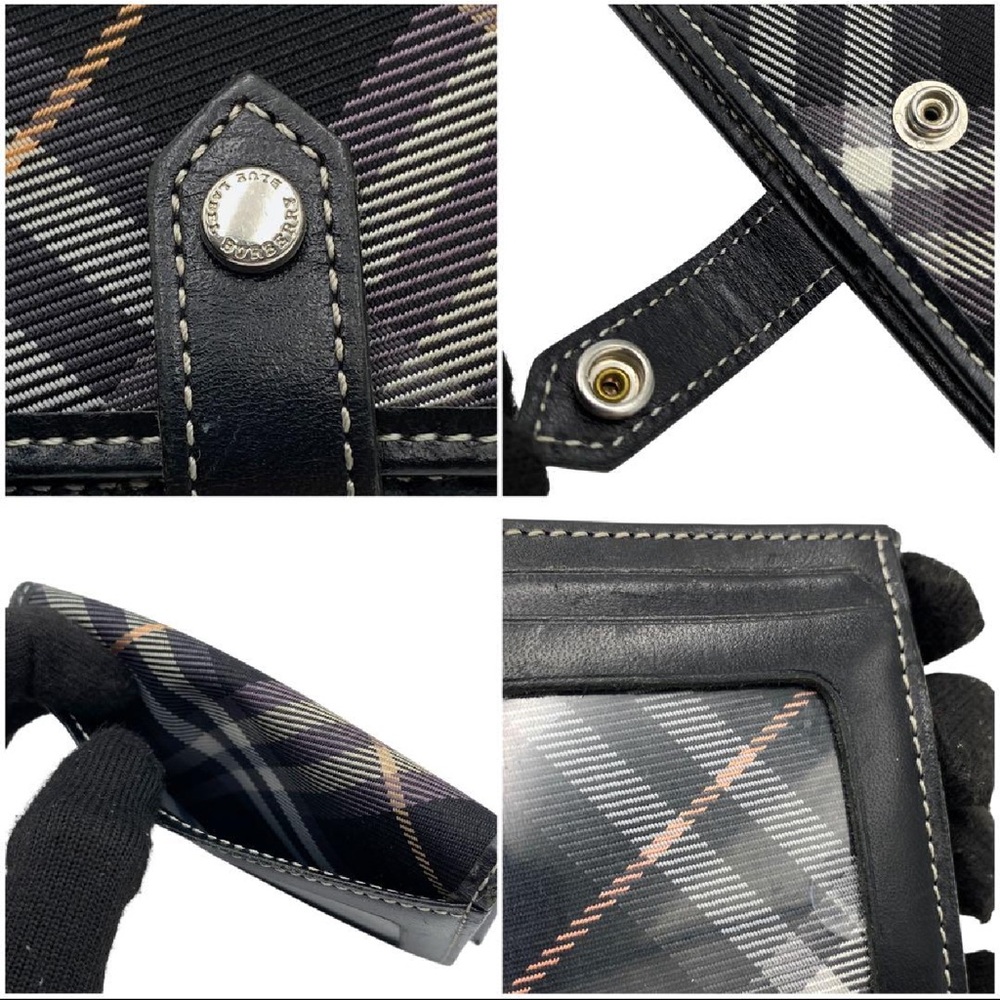 Burberry Blue Label Black Nova Check Leather Trim Wallet - Picture 9 of 9